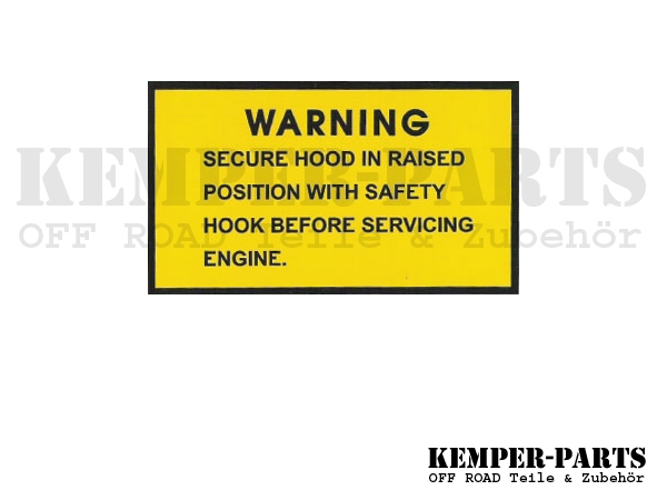 M151 Aufkleber - Warning Hood